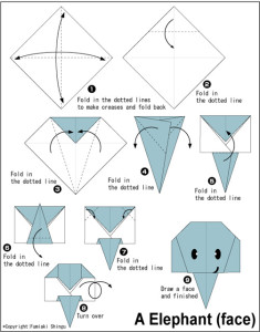 Слон из бумаги (оригами)