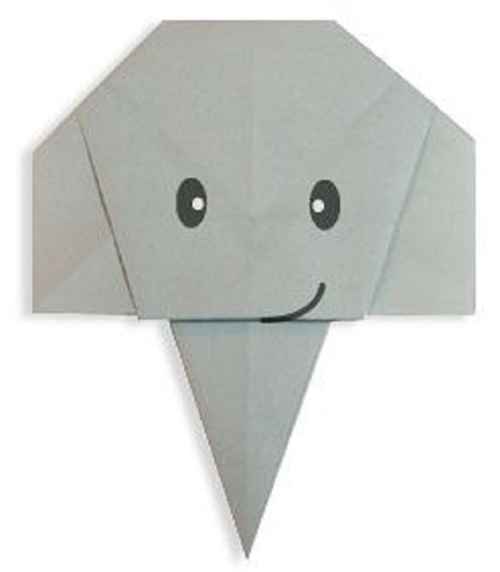 Слон из бумаги (оригами)-3