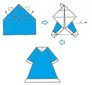Снегурочка оригами-2
