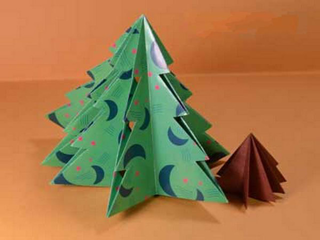 Елка оригами-10
