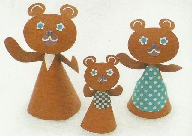 Куклы для сказки Три медведя из бумаги шаг 3
