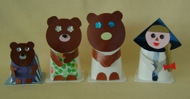Куклы для сказки Три медведя из бумаги шаг 4