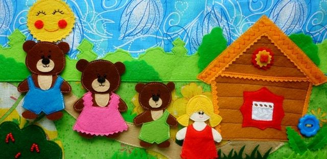 Куклы для сказки Три медведя из фетра шаг 2