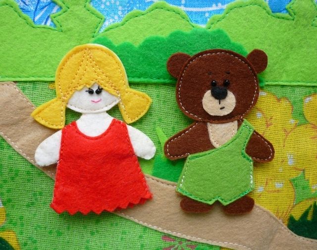 Куклы для сказки Три медведя из фетра шаг 4
