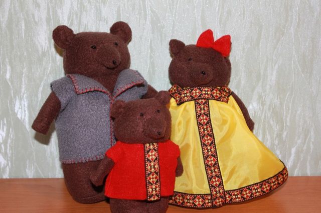 Куклы для сказки Три медведя из флиса шаг 2