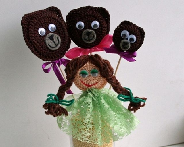 Куклы для сказки Три медведя вязанные шаг 2