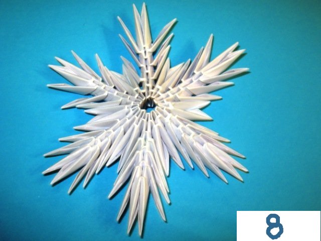 Снежинка из модулей оригами-9
