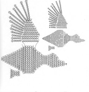 Схема плетения птицы из бисера