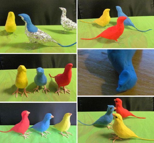 Птицы из разных материалов