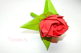 роза оригами