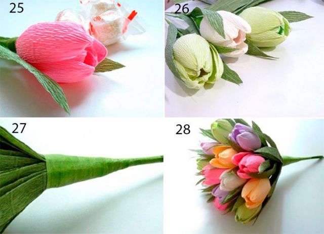 Красивые тюльпаны из бумаги и не только